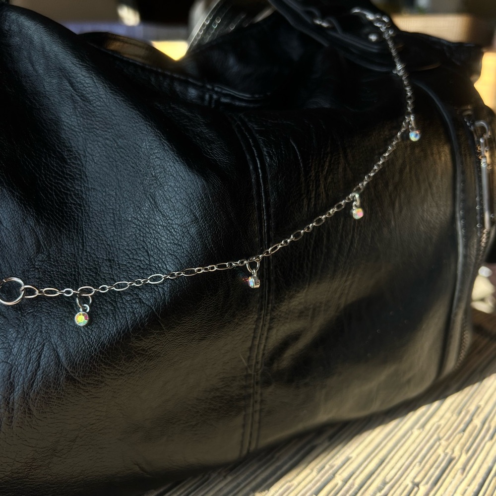 Silver Rhinestone Purse Chain - Picture 2 of 2